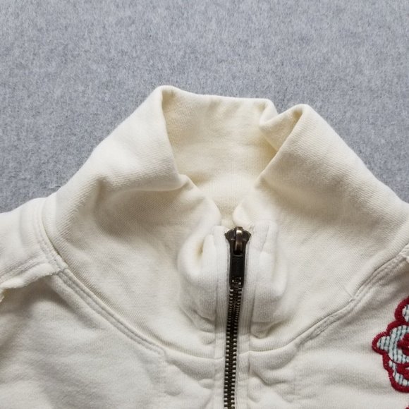 Johnny Was Jacket Womens Large White Tan Pockets Zip‎ Mock Neck Embroidered - Picture 7 of 16